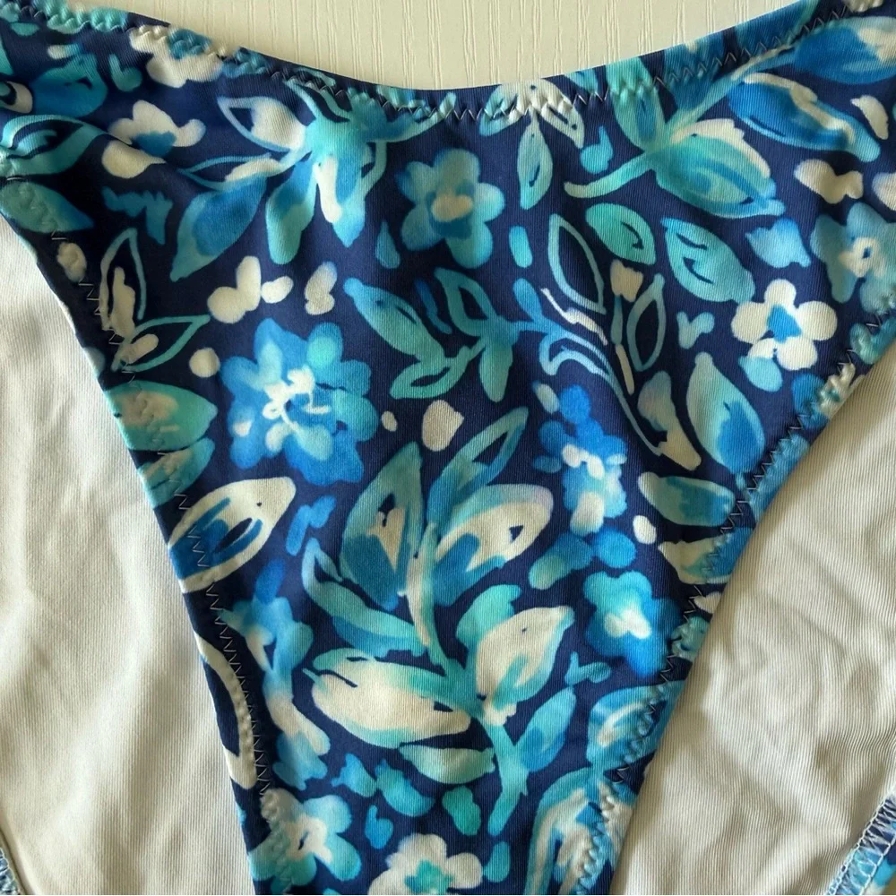 Blue Floral Underwire Bikini Set - Women